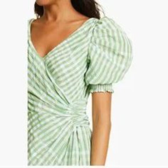 Cinq a sept Gia Dress - size 14  Green & White Gingham Adorable and flattering - Picture 5 of 11